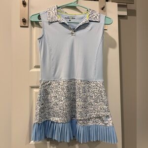Blue Patterned Kids Athletic Dress